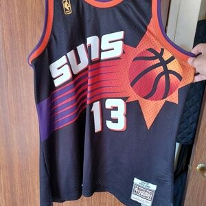 Phoenix Suns Steve Nash Black Throwback jersey + free Chris Paul Purple jersey